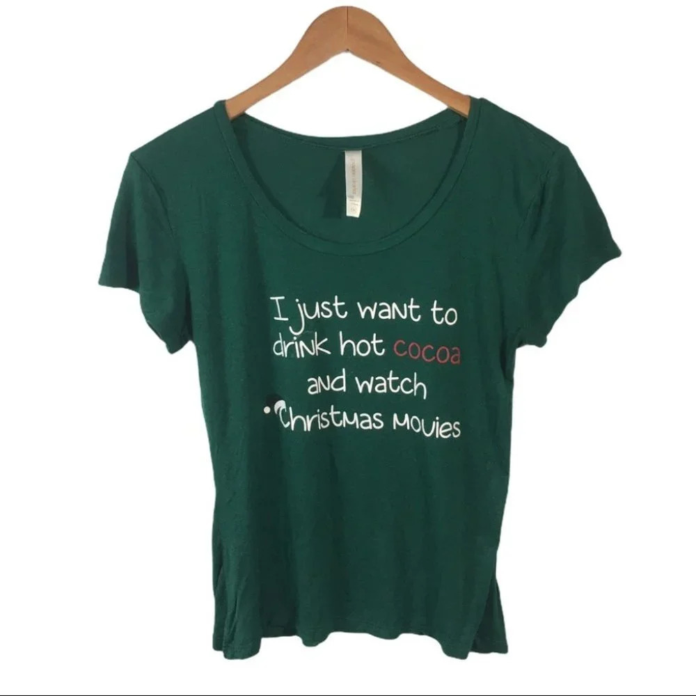 WS578 Pajama Drama Christmas Cocoa Blouse Top M